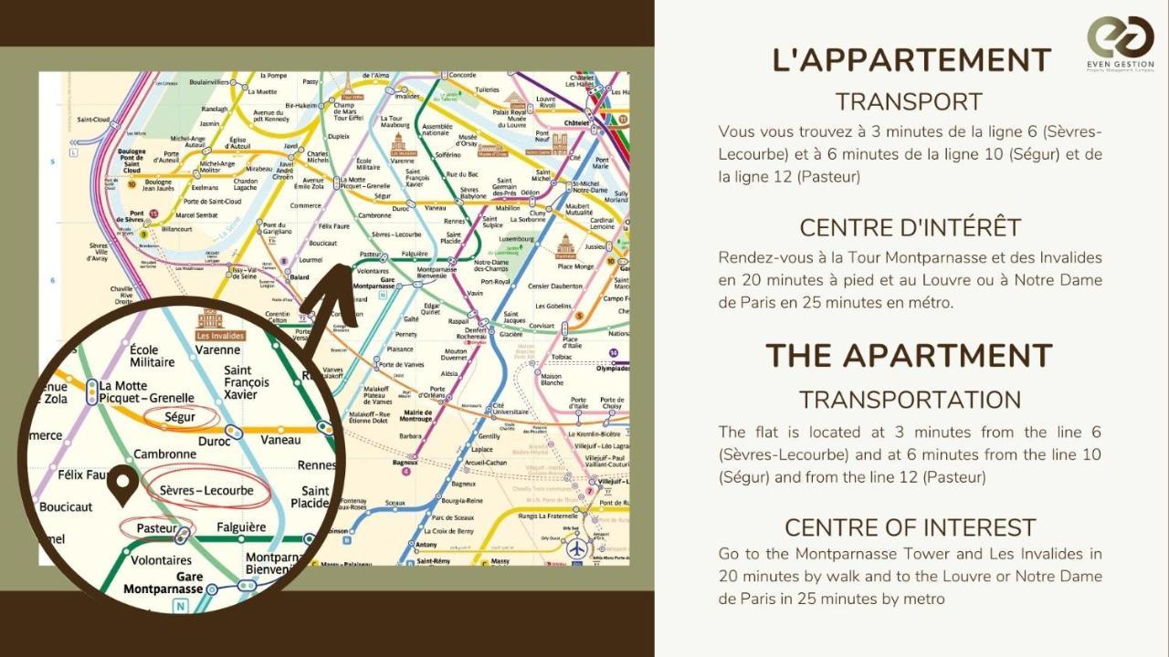22#Appartement 6Pers#Sevres-Lecourbe#Necker Paris Eksteriør bilde